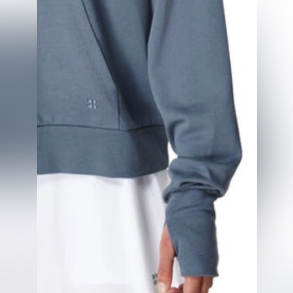 NWOT Sweaty Betty Endless Blue V-Neck wrap hoody - Picture 2 of 4